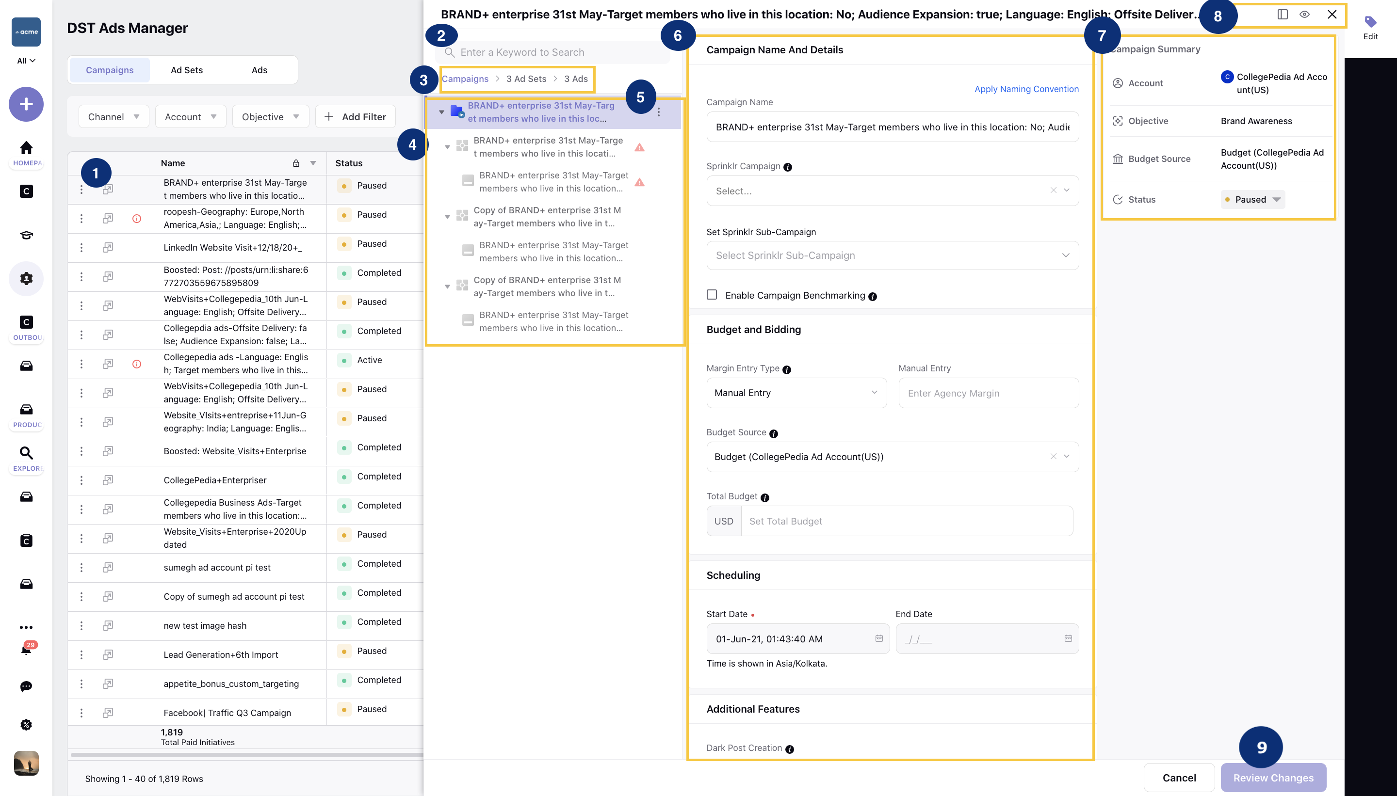 The redesigned View and Edit Pane in Ads Manager