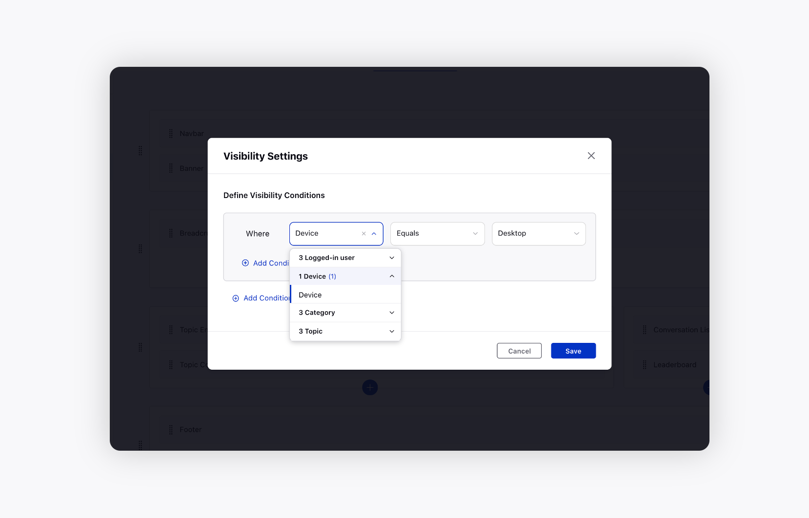 Visibility Settings on Page Layout Sections for Community Pages 