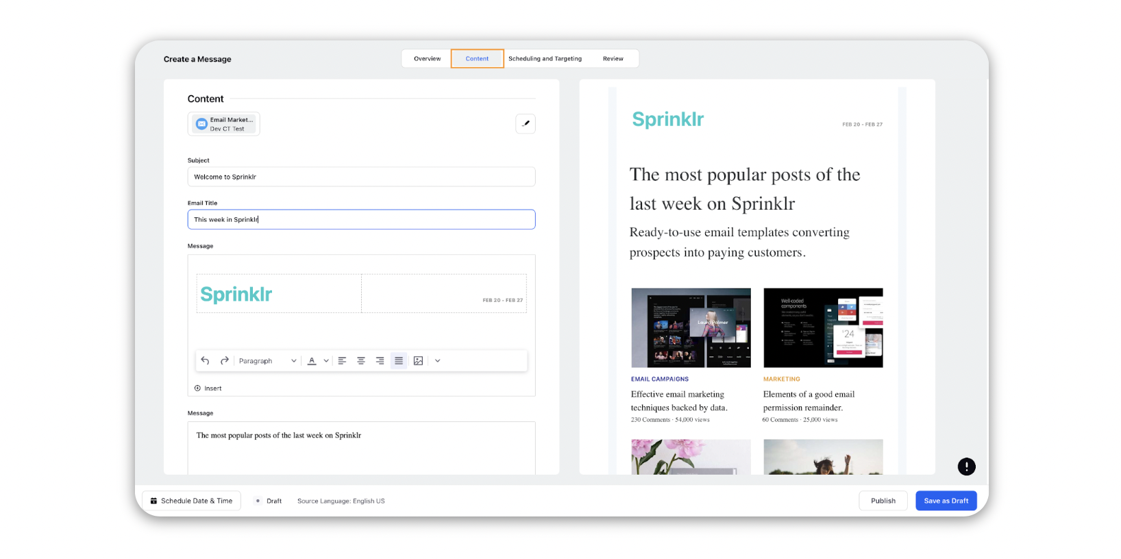  Send Test Emails Using Advanced Publisher Sprinklr Help Center