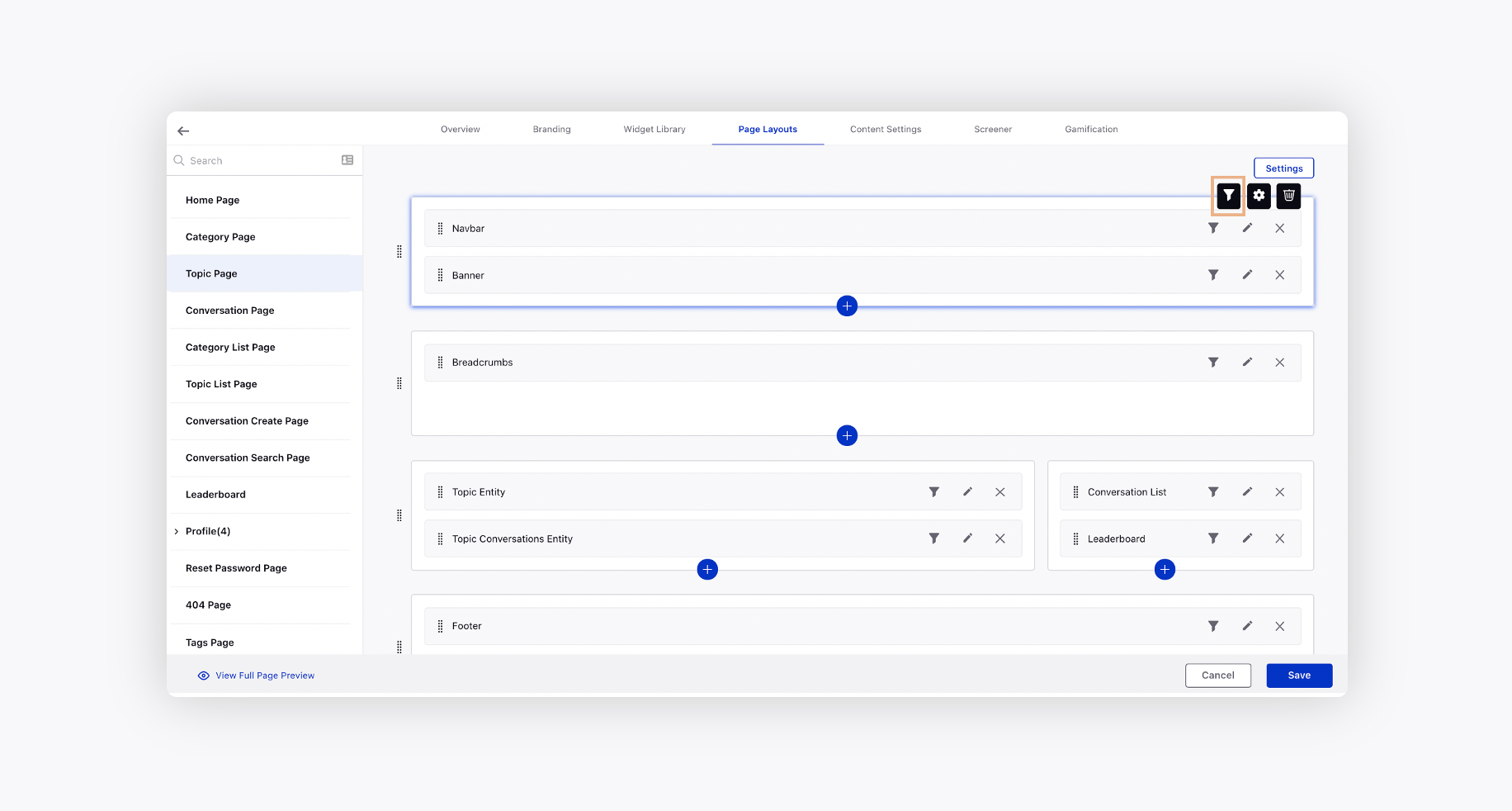 Visibility Settings on Page Layout Sections for Community Pages