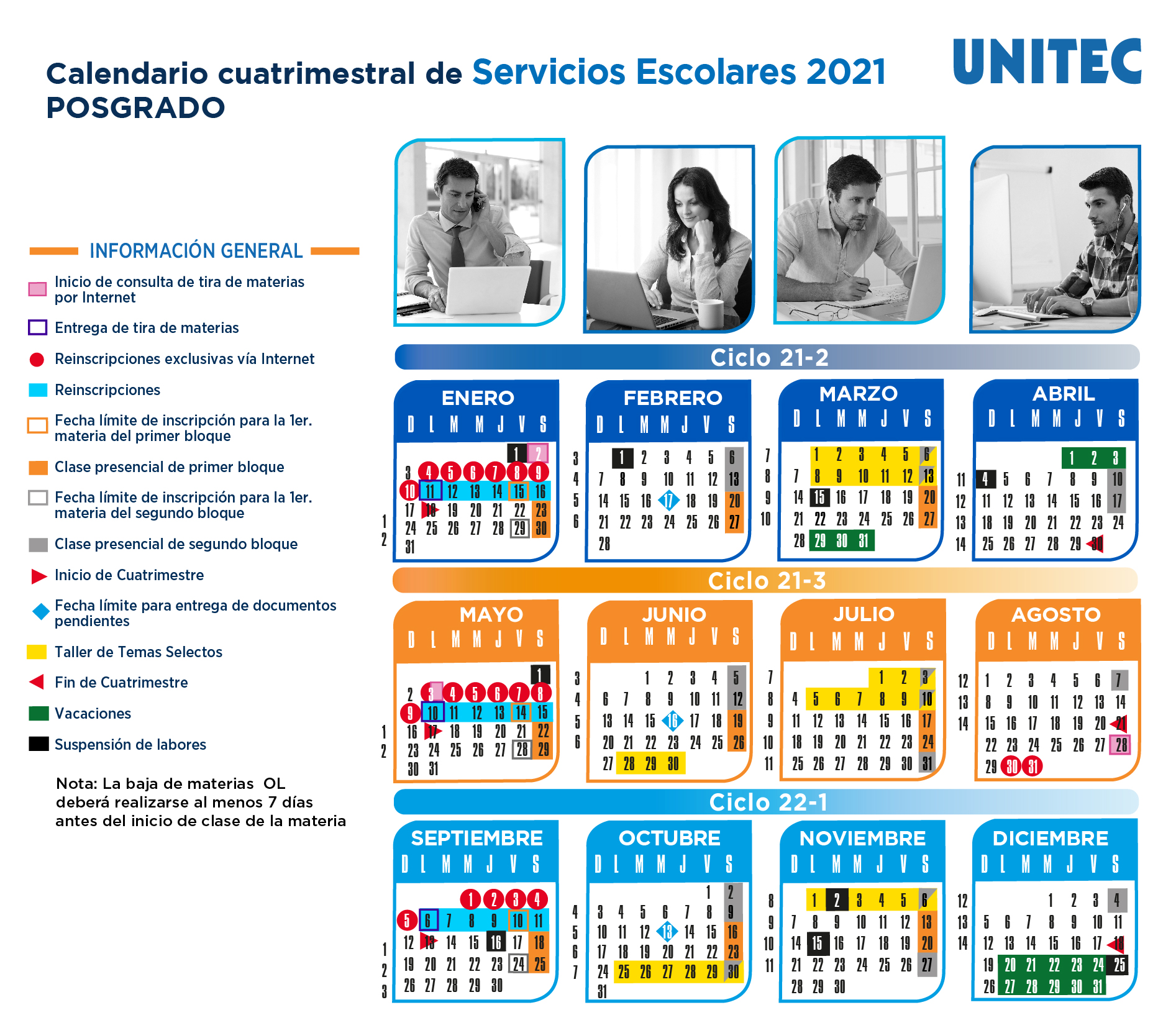 ‎Calendario Escolar Posgrado 2022 Comunidad UNITEC